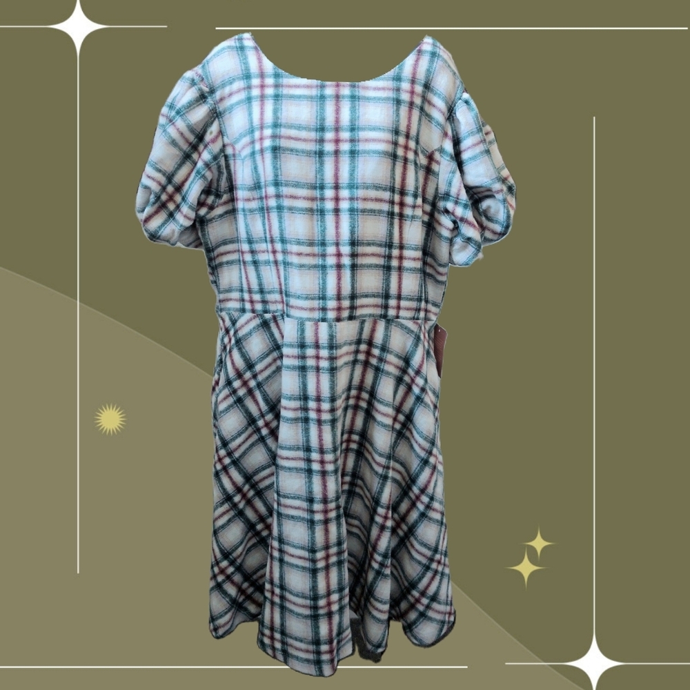 ✨ NWT Ivy City Co Molly Plaid Flare Dress Size 1XL